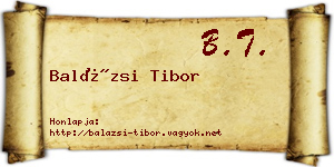 Balázsi Tibor névjegykártya